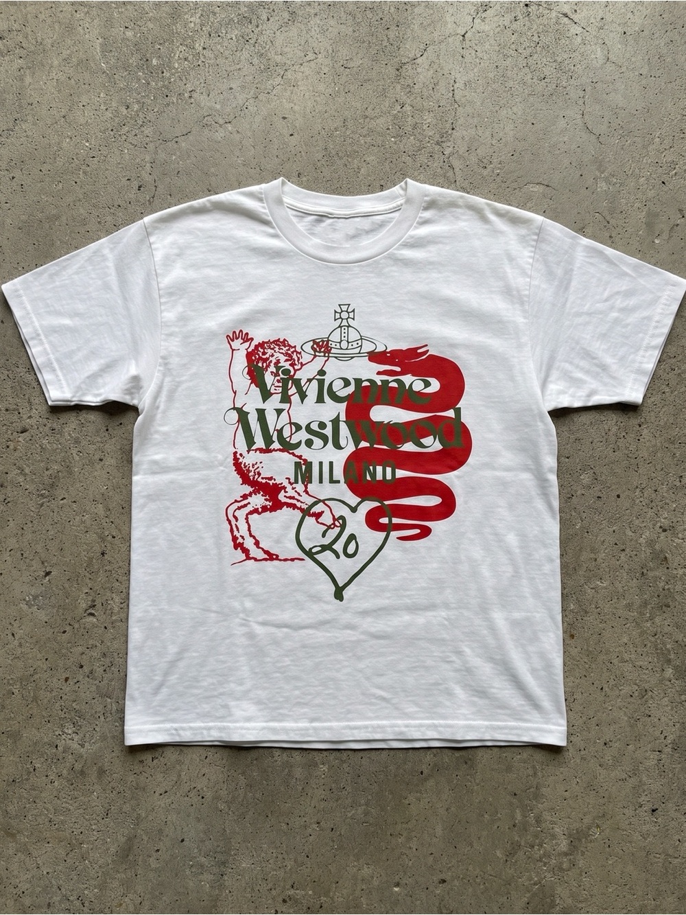 Vivienne Westwood Milano Orb Snake Faun Archive White Graphic T-Shirt